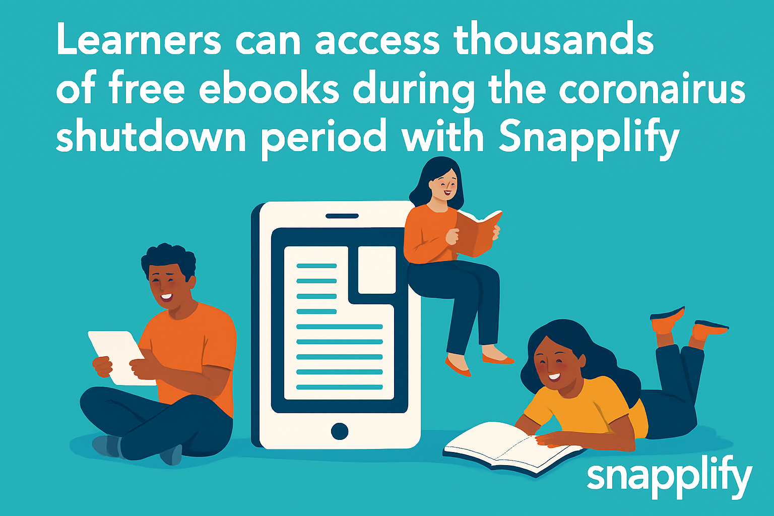 Students on devices smiling - Snapplify Education