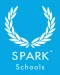 SPARK Schools logo: white laurel wreath on a blue background with the word SPARK and 'Schools' beneath it